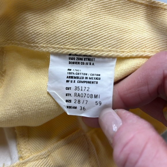 Vintage Rockies in Butter Yellow Size 28/7 Rigid 100% Cotton Denim - Picture 13 of 13